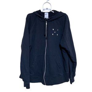 Nike Dri Fit Get Fit Full Zip Graphic Training Hoodie Women Medium Black